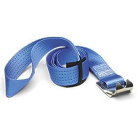 Blaues Forstmaßband aus Gewebe mit Metallhaken zum Ausmessen von Baumstämmen