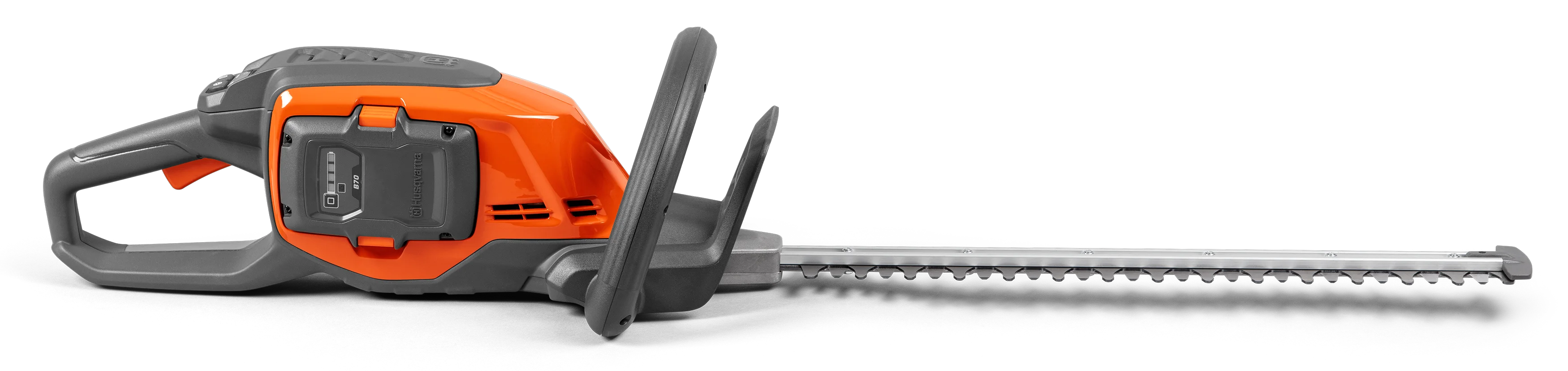 Seiten Profielansicht einer orange schwartzen Heckenschere