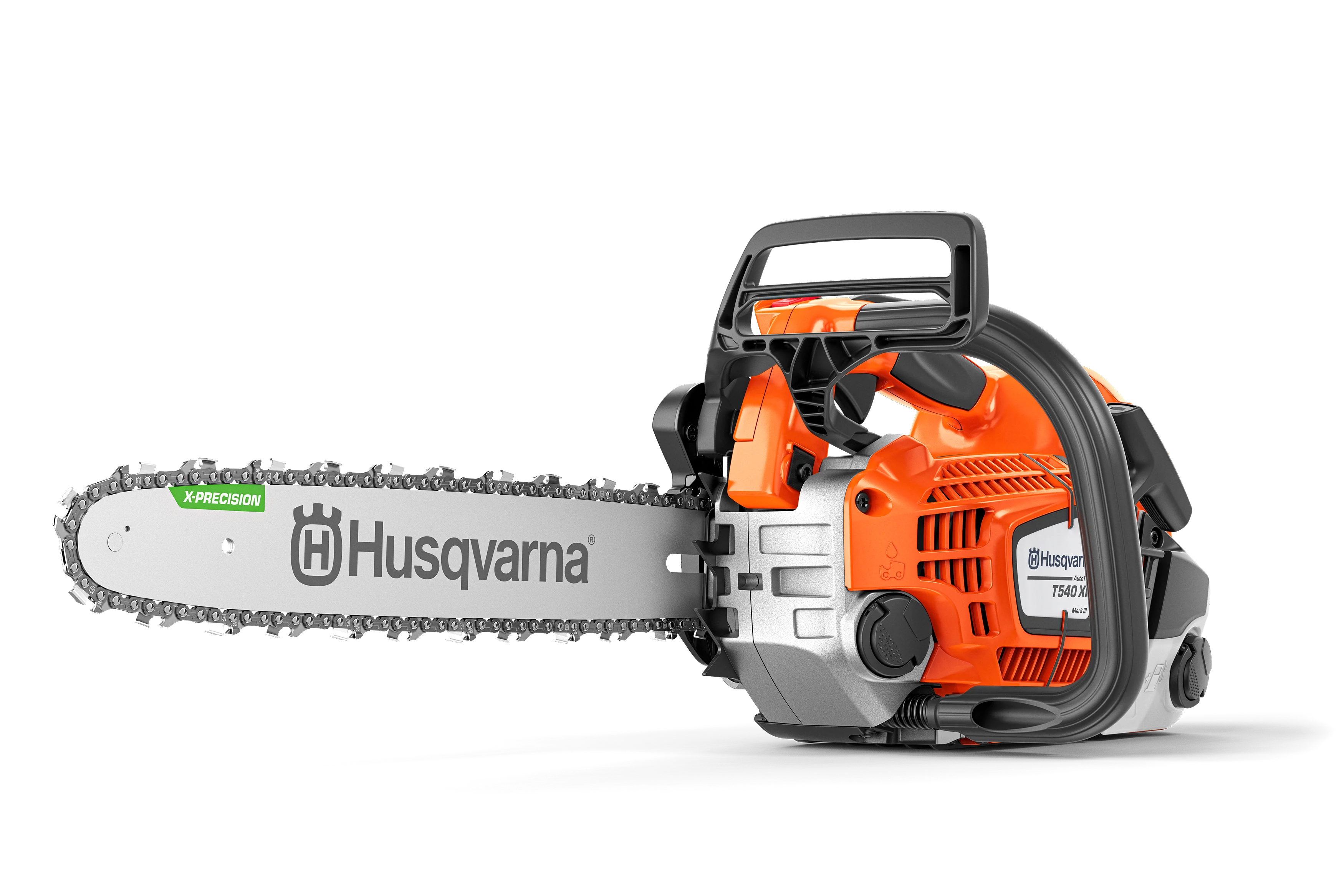Husqvarna T540 XP Mark III / Mark II Top-Handle-Motorsäge mit X-Precision Führungsschiene in der Studioansicht.