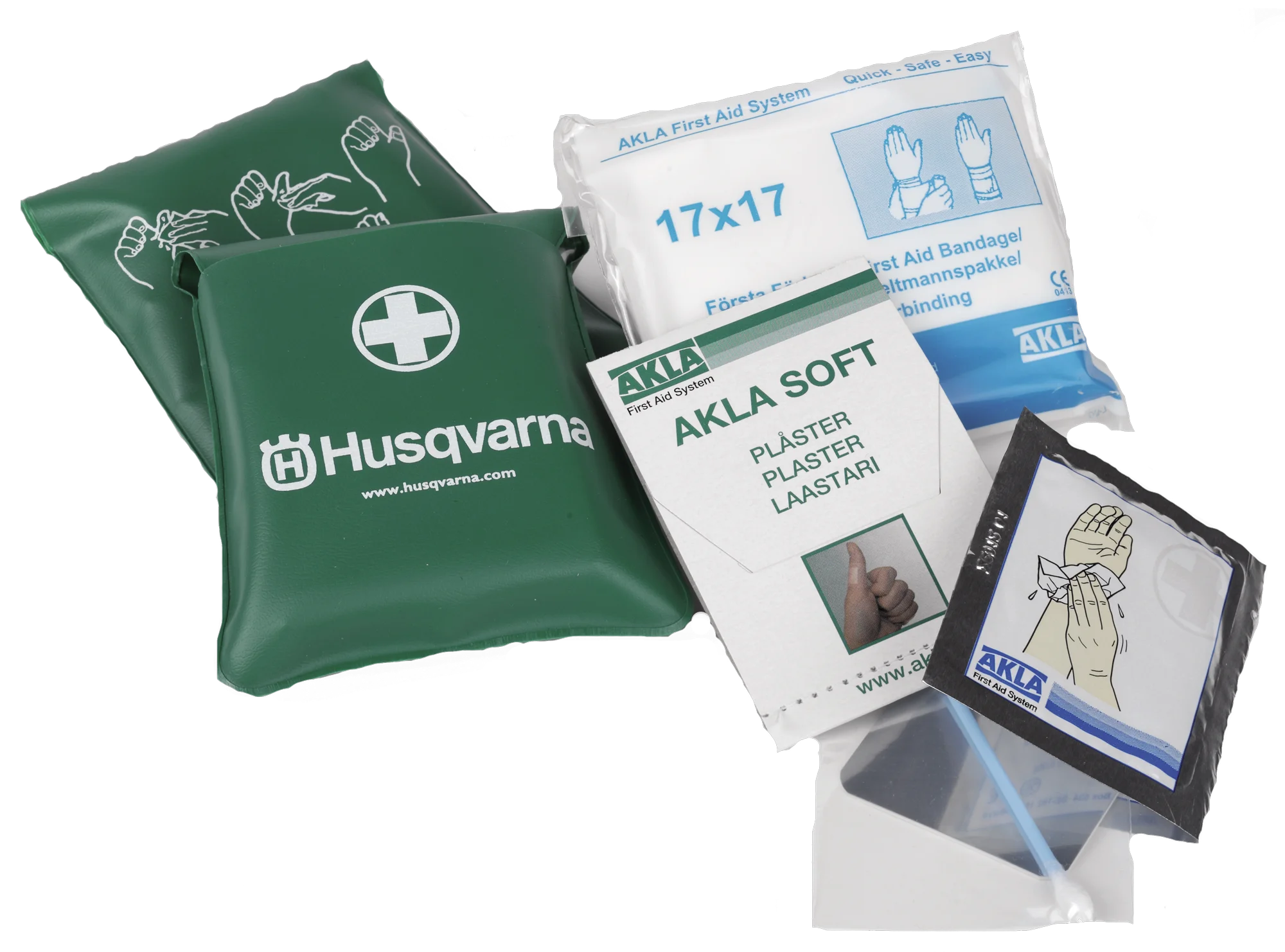 Husqvarna Forst Erste-Hilfe-Tasche in Grün mit Erste-Hilfe-Set und Verbandszeug